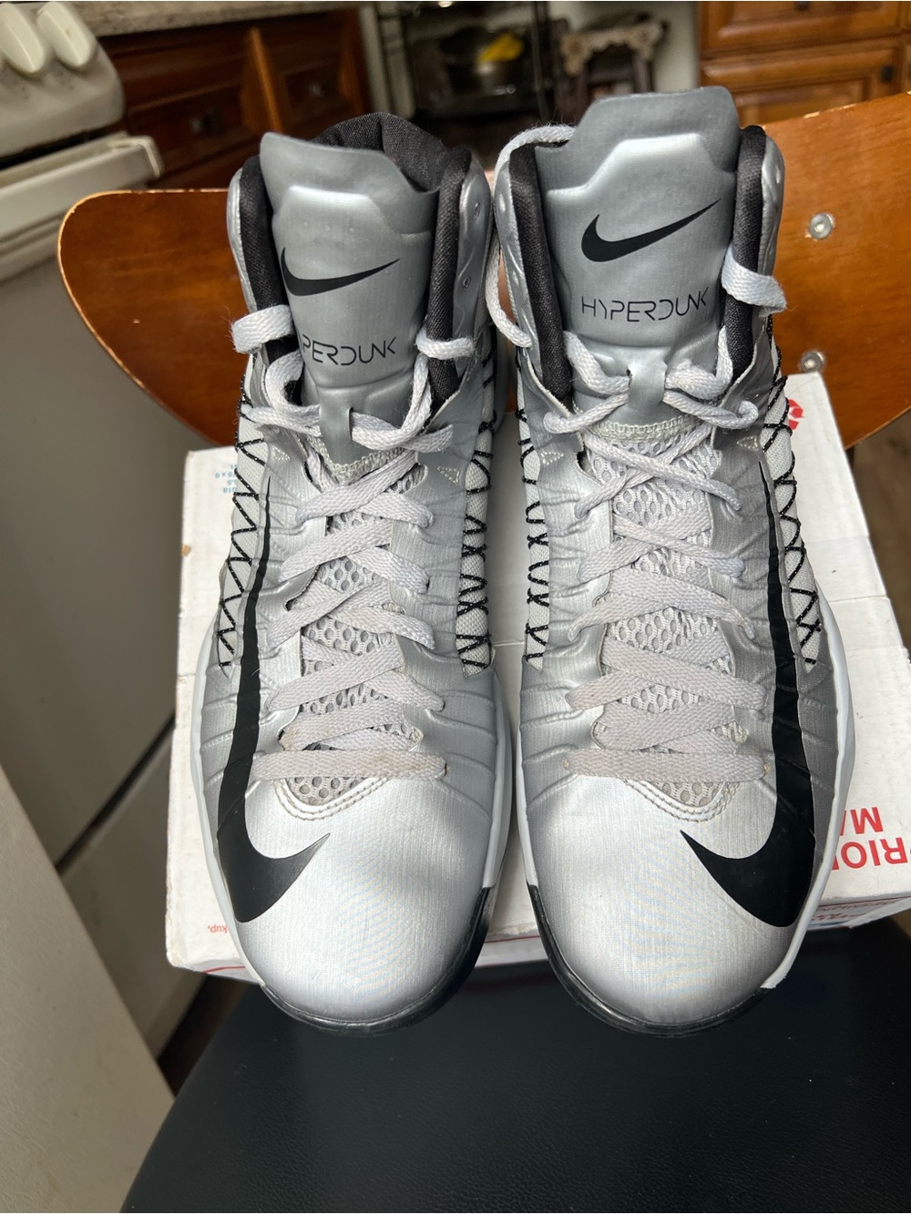 Nike Lunar Hyperdunk 2012 Wolf Grey(Silver)Black 524934-002 Men's Size 11.5 EUC - Picture 6 of 13